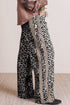 Leopard Print Drawstring Waist Straight Leg Jeans