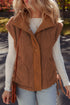Faux Fur Sherpa Fleece Snap Button Knot Side Vest