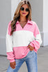Playful Ricrac Trim Patchwork Collar V Neck Top