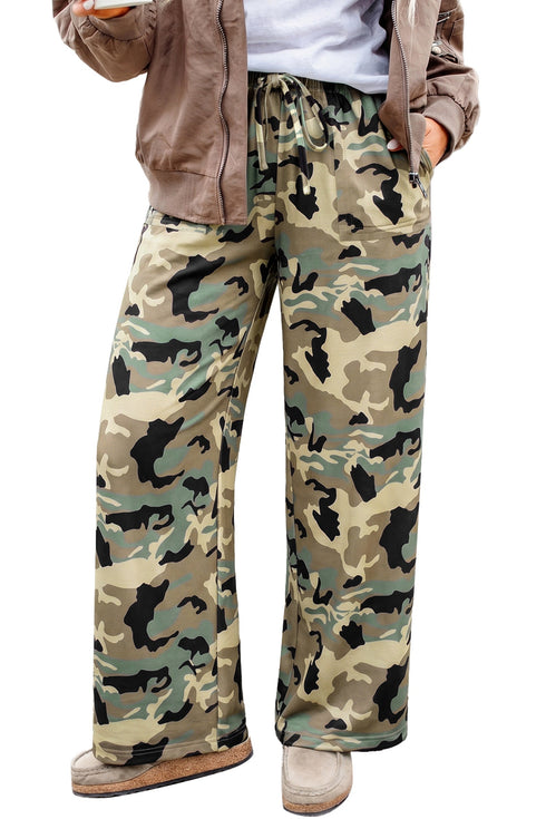 Camouflage Print Street Fashion Drawstring Shift Pants