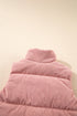 Textured Corduroy Stand Neck Zipped Puffer Vest