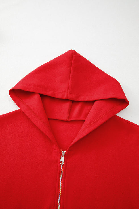Casual Stretch Zip Up Hooded Coat