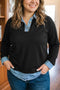 V Shaped Neck Opening Long Sleeve Top