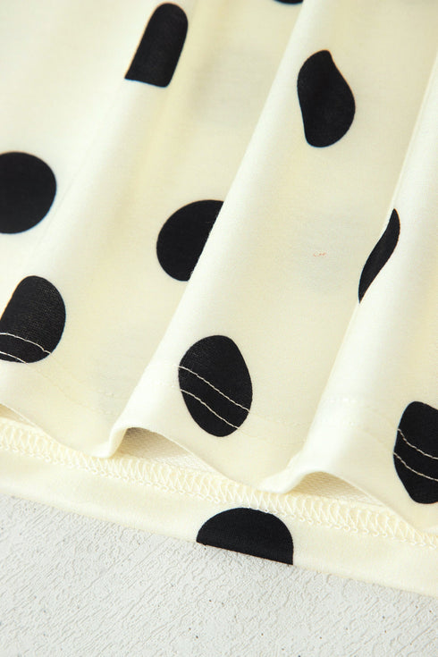 Vintage Inspired Polka Dot Mock Neck Dolman Top