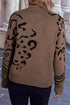 Abstract Animal Pattern Crew Neck Knit Sweater