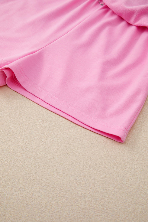 Contrast Trim Drop Shoulder Two Piece Skort Set