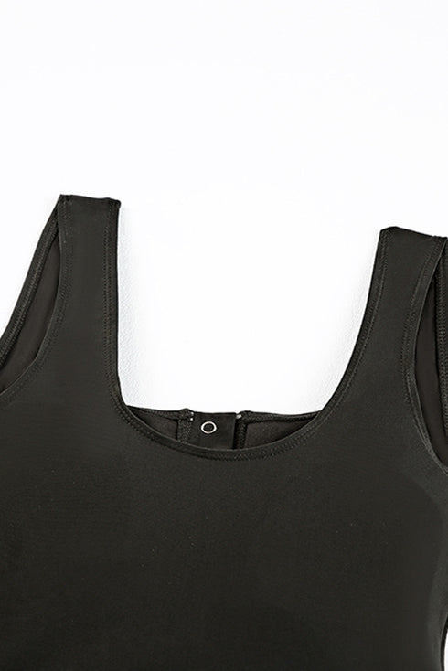 Snap Button Front Tank Style Swim Top