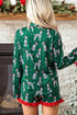 Dog Print Long Sleeve Two Piece Shift Lounge Set