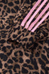 Leopard Print Striped Long Sleeve Top Pant Set