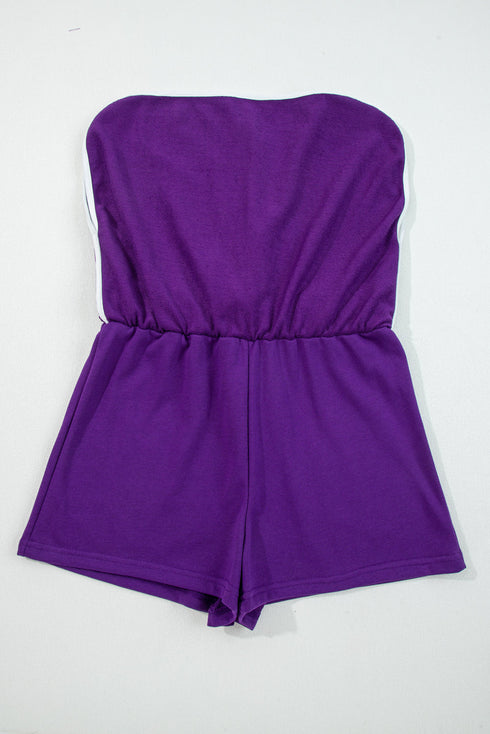 Varsity Stripe Contrast Trim Pullover Skort Two Piece Dress