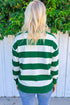 Holly Jolly Letter Embroidered Stripe Pullover Sweatshirt