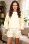 Plaid Baggy Pullover Drawstring Casual Short Set