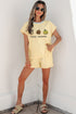 Embroidered Graphic Relaxed Two Piece Short Set