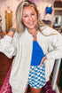 Jacket Style Open Front Minimal Layering Sweatshirt