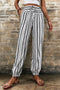 Bohemian Stripe Print Elastic Waistband Jogger Pants