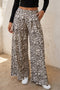 Leopard Print Wide Leg Full Length Pants