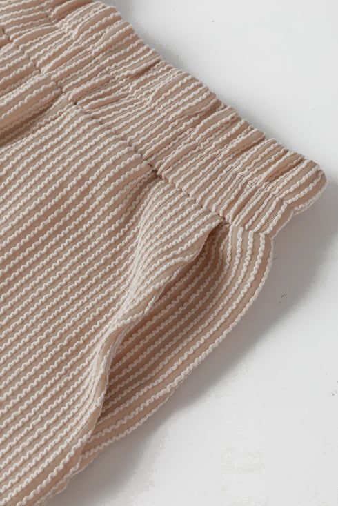 Corded Textured Long Sleeve Pullover And Pant Set