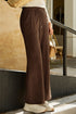 Polyester Tie Elastic Waist Soft Corduroy Pants