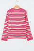 Acrylic Striped Pattern Drop Shoulder Button Cardigan