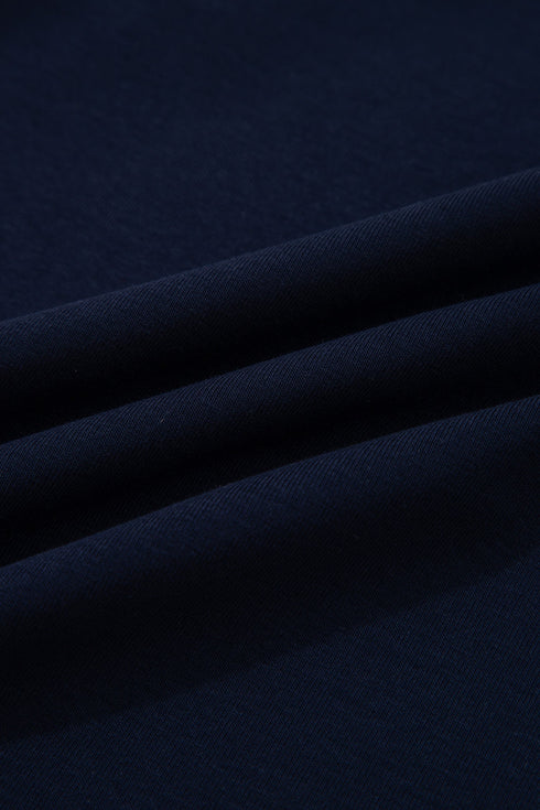 Americana Striped Zip Up Collared T Shirt Mini Dress