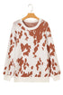 Abstract Print Drop Shoulder Long Sleeve Round Neck Sweater