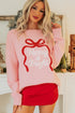 Drop Shoulder Round Neck Towel Embroidery Slogan Pullover Sweater