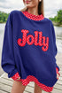 Polka Dot Letter Print Mock Neck Sweatshirt