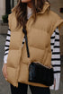 Pure Polyester Oversized Stand Collar Zip Vest