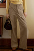 Polyester Tie Elastic Waist Soft Corduroy Pants