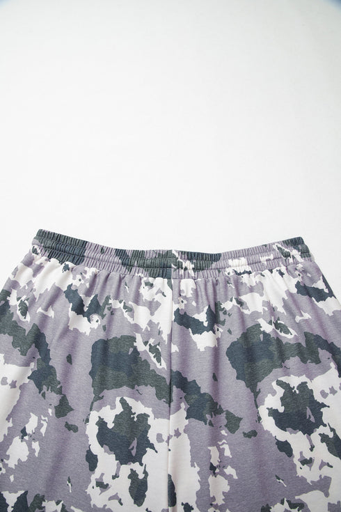 Camo Print Drawstring Waist Patch Pocket Pants
