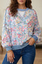 All Over Floral Print Round Neck Long Sleeve Top