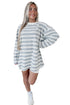 Striped Round Neck Long Sleeve Tunic Top