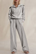 Zip Sailor Collar Pullover Athleisure Sweatpants Two Piece Pant Set