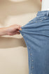 Denim Side Seam Rivet Ankle Length Jeans