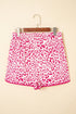 All Over Leopard Print Lace Up Accent Trim Shorts