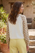 Polka Dot Button V Neck Long Sleeve Sweater