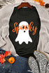 Playful Ghost Script Graphic Oversized Pullover Sweatshirt
