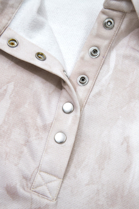 Abstract Woodland Print Balloon Sleeve Pullover Skort Two Piece Dress