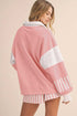 Coordinated Striped Pullover Top Drawstring Short Set