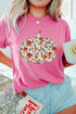 Floral Pumpkin Printed Graphic Round Neck Statement Tee