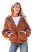 Exclusive Solid Sherpa Fleece Zip Up Hooded Jacket