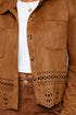 Faux Suede Western Retro Hollowed Detail Jacket