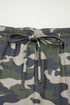 Western Utility Camo Print Tie Waist Pocket Shorts