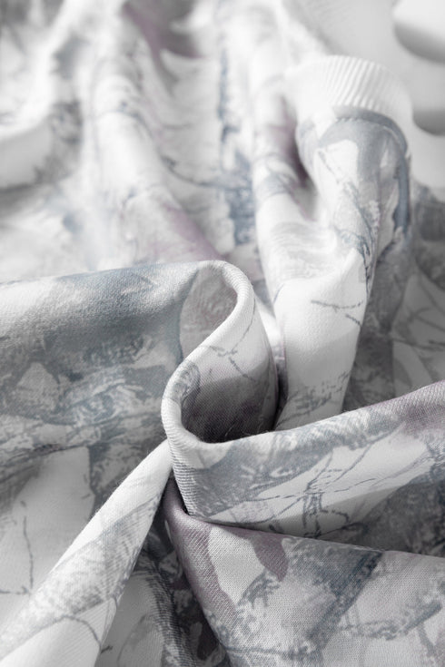 Abstract Woodland Print Baggy Pullover Drawstring Short Sets