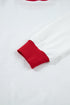Letter Graphic Waffle Knit Textured Trim Slogan Pullover Sweatshirt