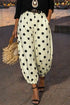 Polka Dot Pattern Ankle Length Harem Pants