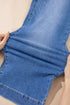 Cropped High Rise Wide Leg Stretch Denim Jeans