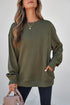 Textured Round Neck Drop Shoulder Pullover Sweatshirt