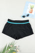 Contrast Waistband Tie Front Swim Shorts