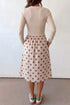 Polka Dot Pattern Long Sleeve Midi Dress